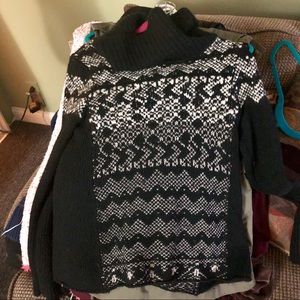 Free People Cowl Fairisle winter knit Sweater